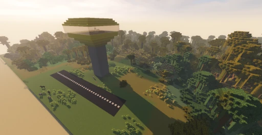Zdjęcie lotniska w Minecraft wykonanego skryptem Python